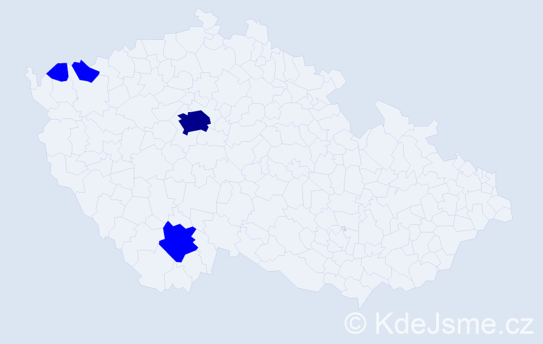 Jméno: 'Asta', počet výskytů 5 v celé ČR