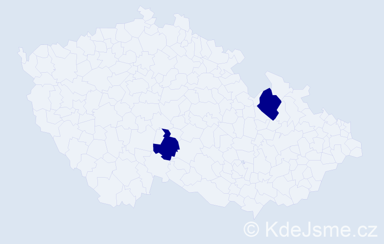 Jméno: 'Tereza Milada', počet výskytů 2 v celé ČR