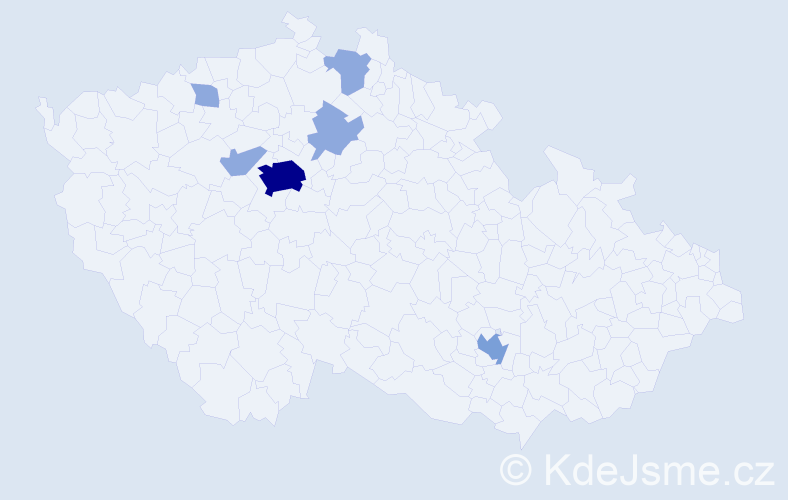 Jméno: 'Kenneth', počet výskytů 13 v celé ČR
