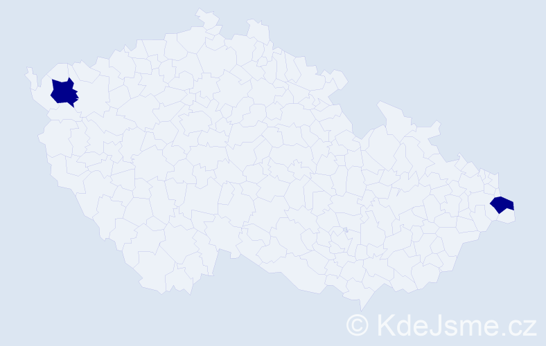 Jméno: 'Nicole Sarah', počet výskytů 2 v celé ČR