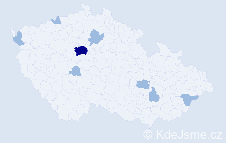 Jméno: 'Klementýna', počet výskytů 11 v celé ČR