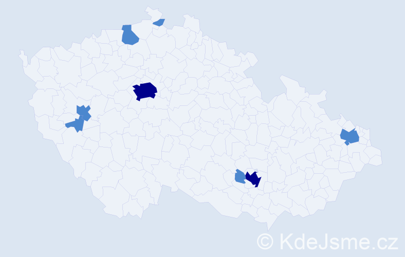 Jméno: 'Arsim', počet výskytů 12 v celé ČR