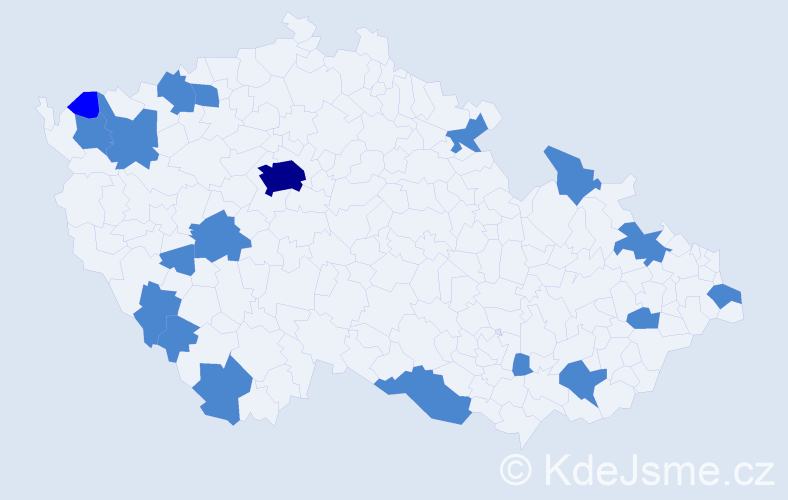 Jméno: 'Rupert', počet výskytů 22 v celé ČR