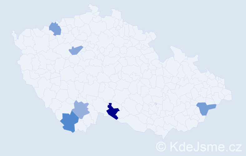 Jméno: 'Slávina', počet výskytů 6 v celé ČR