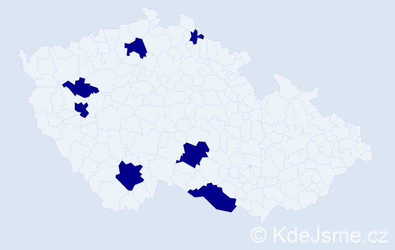 Jméno: 'Lua', počet výskytů 7 v celé ČR