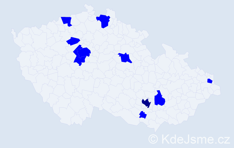 Jméno: 'Kathryn', počet výskytů 11 v celé ČR