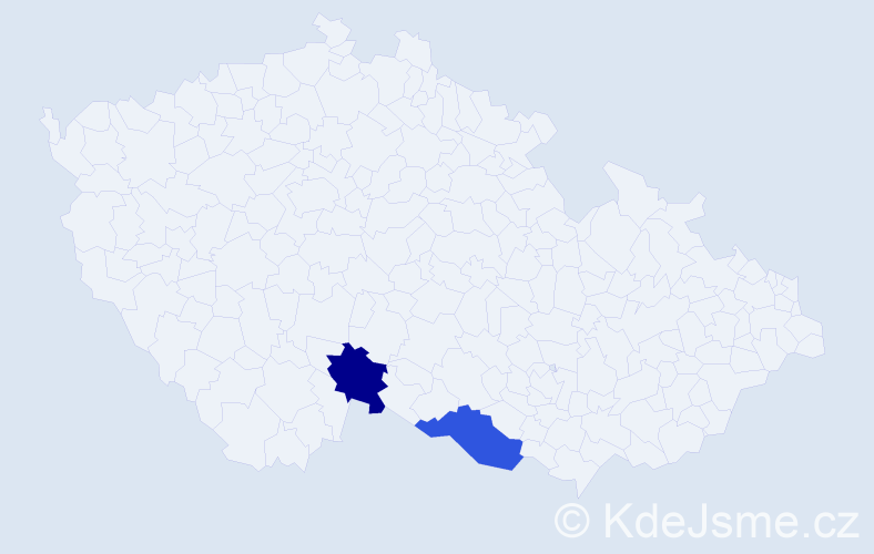 Jméno: 'Viktorie Petra', počet výskytů 2 v celé ČR