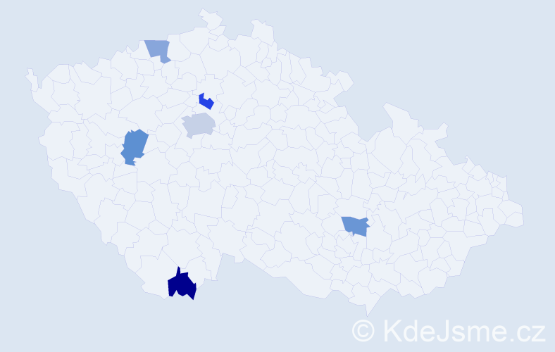 Jméno: 'Zoé', počet výskytů 8 v celé ČR