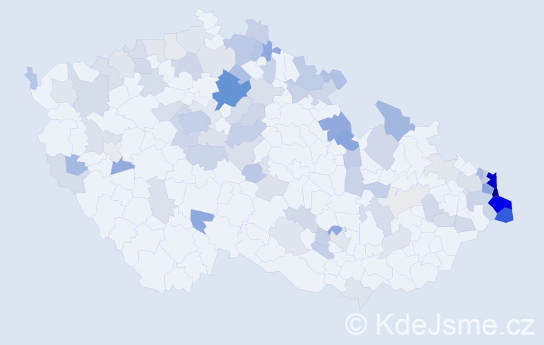 Jméno: 'Krzysztof', počet výskytů 222 v celé ČR