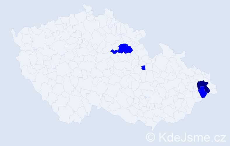 Jméno: 'Arkadiusz', počet výskytů 5 v celé ČR