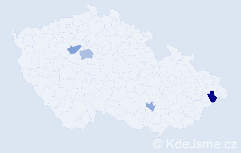 Jméno: 'Malek', počet výskytů 8 v celé ČR