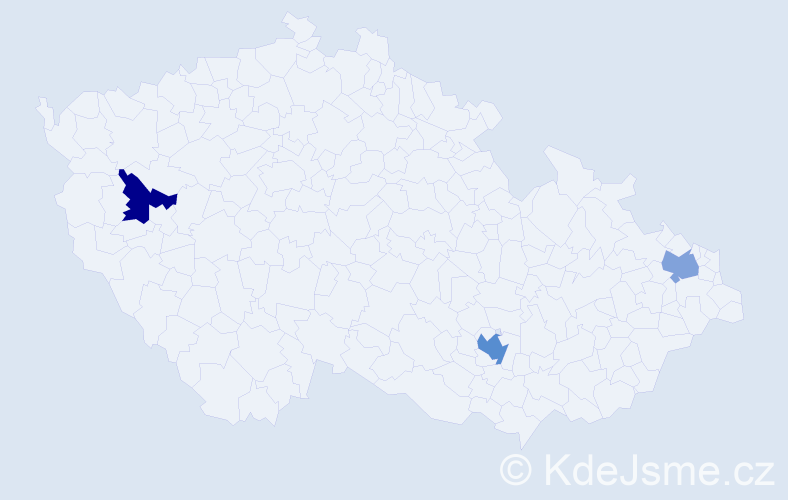 Jméno: 'Mischa', počet výskytů 4 v celé ČR