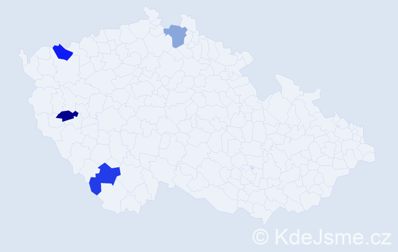 Jméno: 'Trung Nam', počet výskytů 4 v celé ČR
