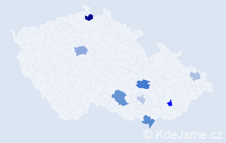 Jméno: 'Danko', počet výskytů 12 v celé ČR