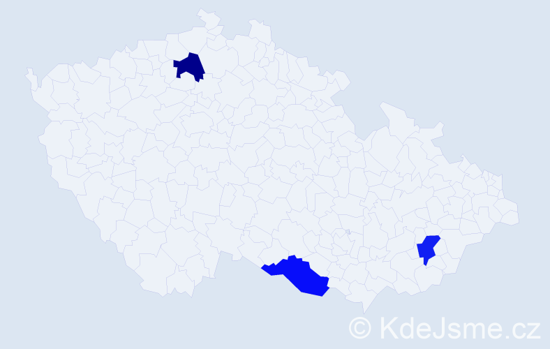 Jméno: 'Purevtsetseg', počet výskytů 3 v celé ČR