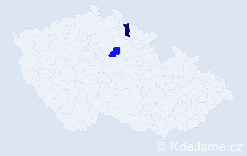 Jméno: 'Killian', počet výskytů 2 v celé ČR