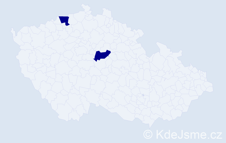 Jméno: 'Lidya', počet výskytů 2 v celé ČR