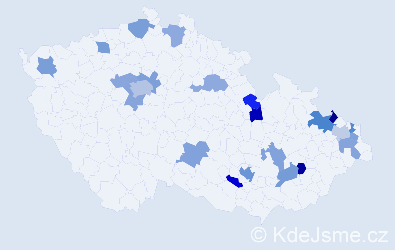Jméno: 'Megan', počet výskytů 30 v celé ČR