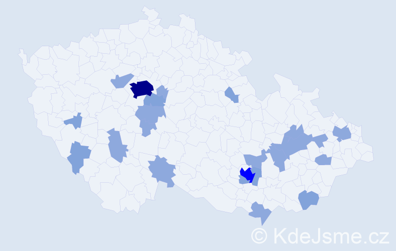 Jméno: 'Wendy', počet výskytů 40 v celé ČR