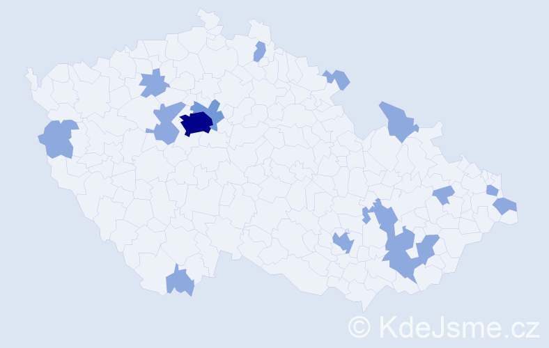 Jméno: 'Nicoleta', počet výskytů 24 v celé ČR