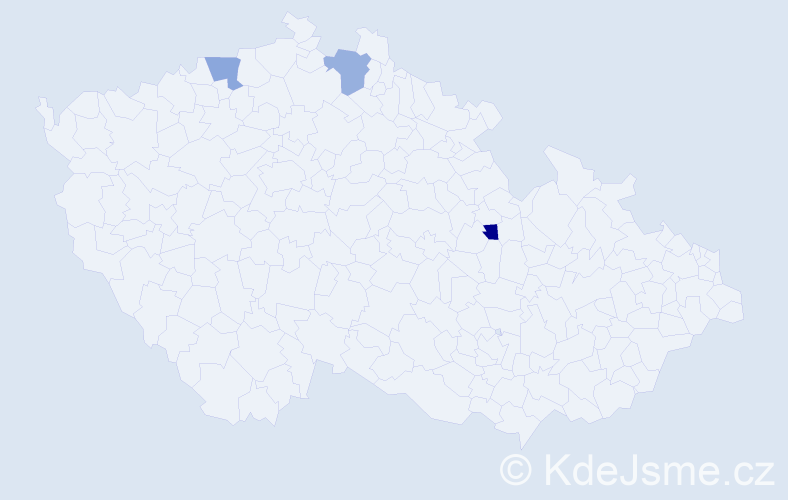 Jméno: 'Vladiboj', počet výskytů 3 v celé ČR