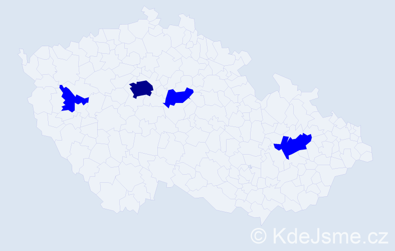 Jméno: 'Daniel James', počet výskytů 5 v celé ČR
