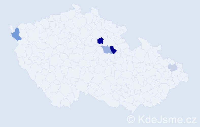 Jméno: 'Kim Hoa', počet výskytů 5 v celé ČR