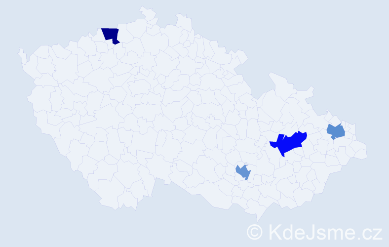 Jméno: 'Carmela', počet výskytů 4 v celé ČR