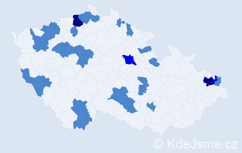 Jméno: 'Štefánie', počet výskytů 36 v celé ČR