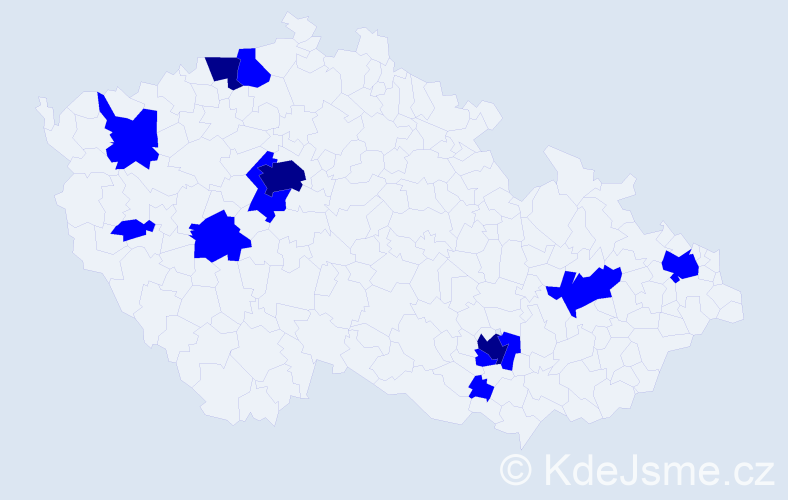 Jméno: 'Tárik', počet výskytů 15 v celé ČR