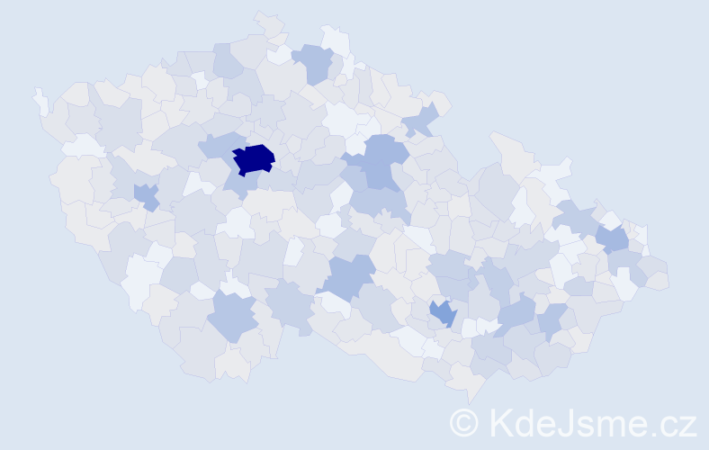 Jméno: 'Justýna', počet výskytů 688 v celé ČR