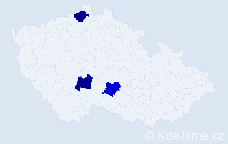 Jméno: 'Max Jan', počet výskytů 3 v celé ČR