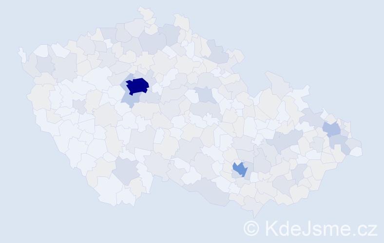 Jméno: 'Mia', počet výskytů 581 v celé ČR