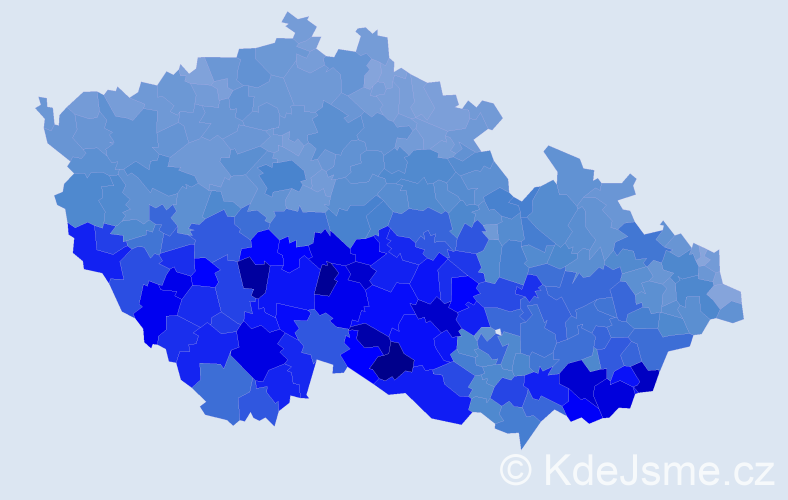 Jméno: 'Marie', počet výskytů 288950 v celé ČR