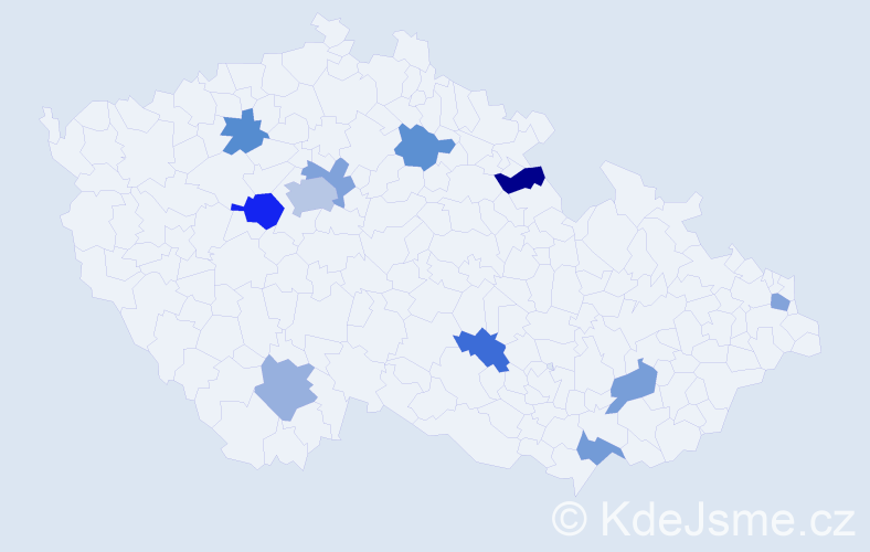 Jméno: 'Jasnuška', počet výskytů 15 v celé ČR