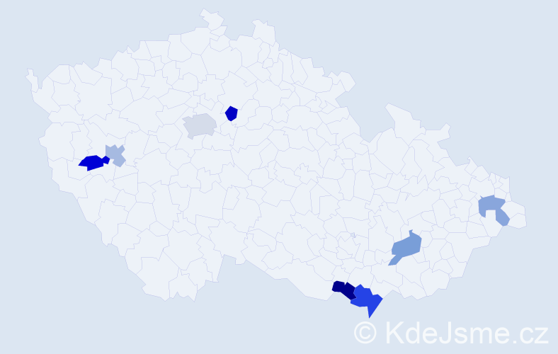 Jméno: 'Noema', počet výskytů 10 v celé ČR