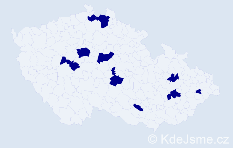 Jméno: 'Lukrécie', počet výskytů 11 v celé ČR