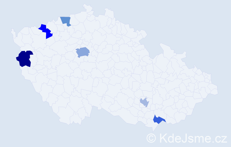 Jméno: 'Isa', počet výskytů 9 v celé ČR