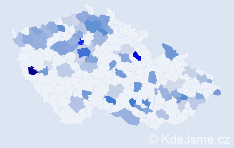Jméno: 'John', počet výskytů 159 v celé ČR