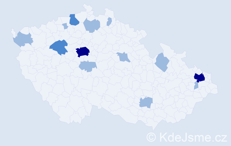 Jméno: 'Manh Ha', počet výskytů 23 v celé ČR