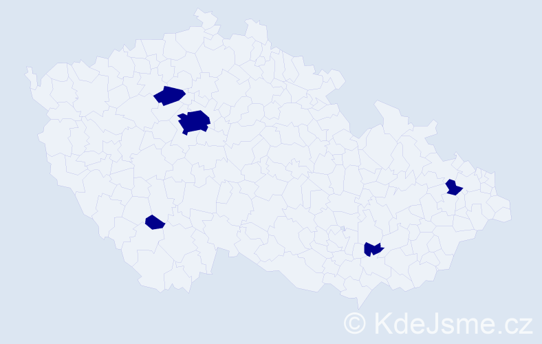 Jméno: 'Miruše', počet výskytů 5 v celé ČR
