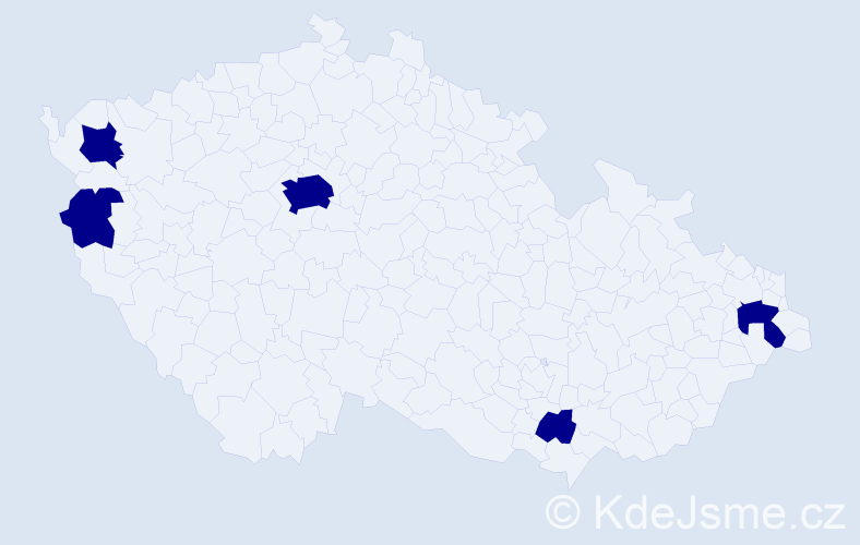 Jméno: 'Dimiter', počet výskytů 5 v celé ČR