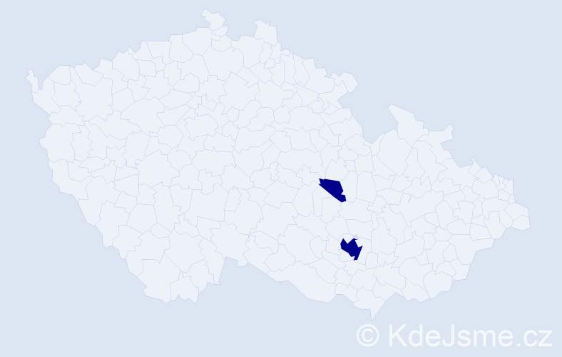 Jméno: 'Mohan', počet výskytů 2 v celé ČR