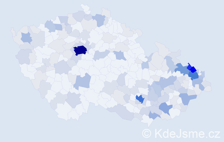 Jméno: 'Bernard', počet výskytů 450 v celé ČR