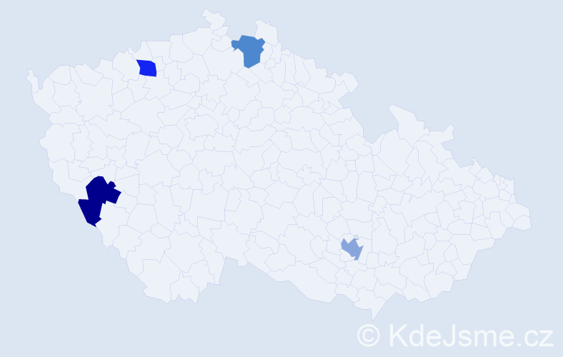 Jméno: 'Luy', počet výskytů 4 v celé ČR