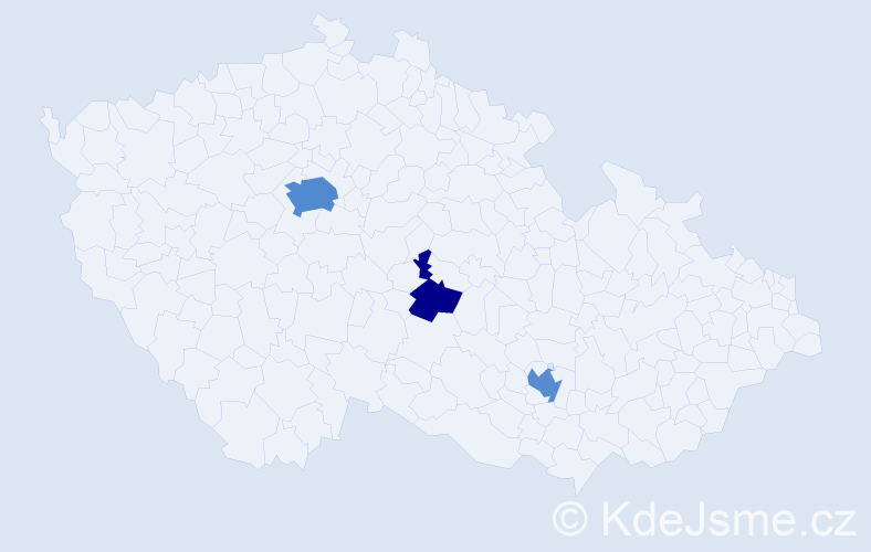 Jméno: 'John Peter', počet výskytů 9 v celé ČR