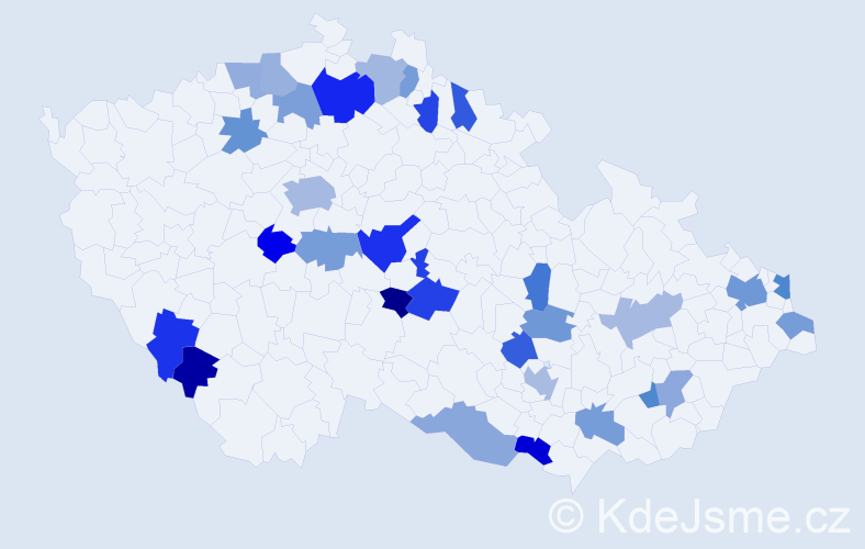 Jméno: 'Kornélia', počet výskytů 44 v celé ČR