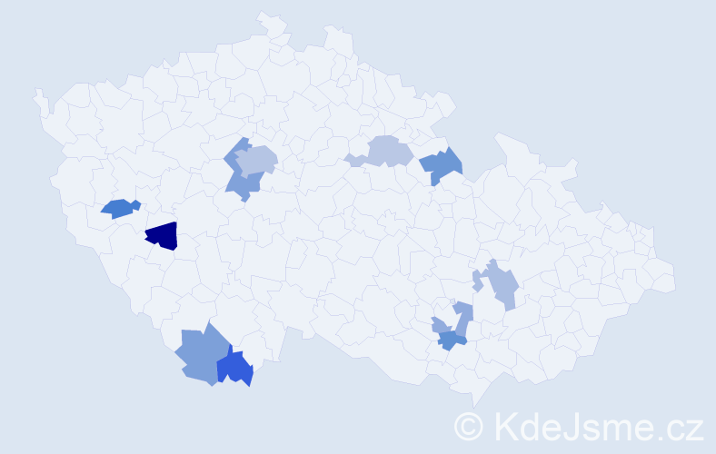 Jméno: 'Eszter', počet výskytů 18 v celé ČR