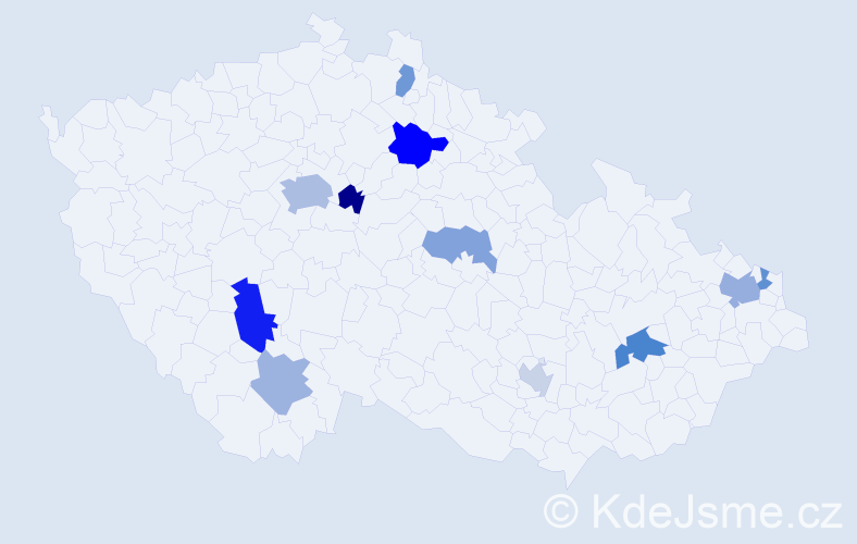 Jméno: 'Aleška', počet výskytů 19 v celé ČR