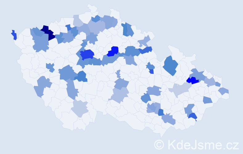 Jméno: 'Johan', počet výskytů 120 v celé ČR